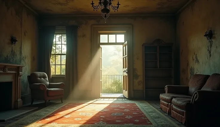 Living room of an abandoned house