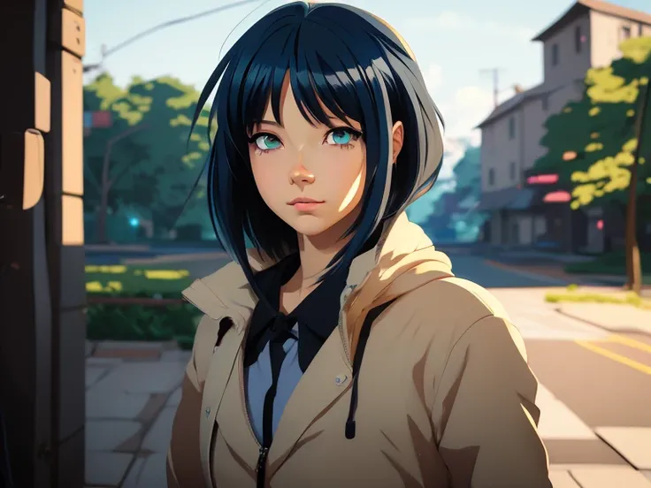 Anime girl with blue eyes and black hair looking at the camera, um retrato de personagem de Ilya Kuvshinov,  trending on ArtStation, Digital Art,  anime style . 8k,  anime style  ,  stunning anime face portrait,  Detailed digital anime art , Digital Art Il...