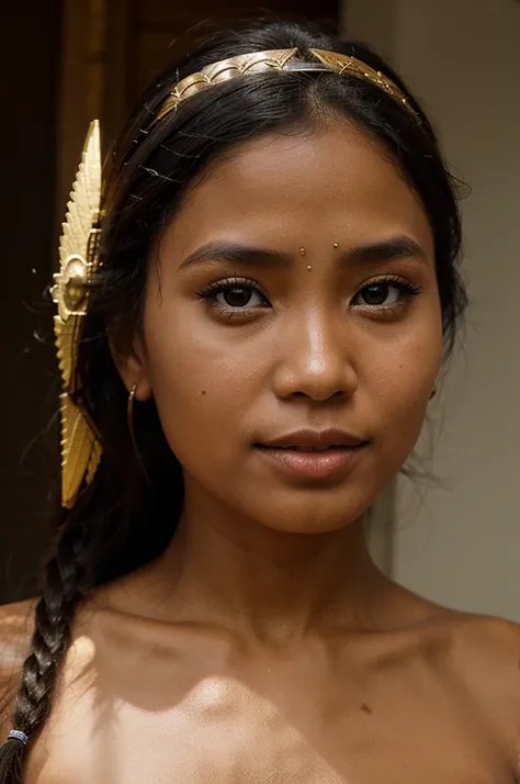 Beautiful woman, nias ethnicity, 20 years, cultural clothing  