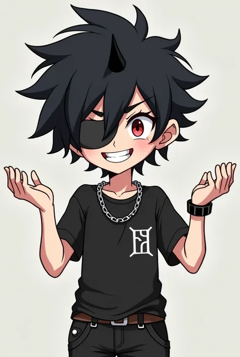 Me crie um Cartoon animado meu fazendo com as duas mão para cima 🤷 fazendo não sei, My skin has messy black hair I have an evil smile and I also have a black horn and a black shirt and to look like the Sharkzin cartoon two the yt la and the messy hair and ...