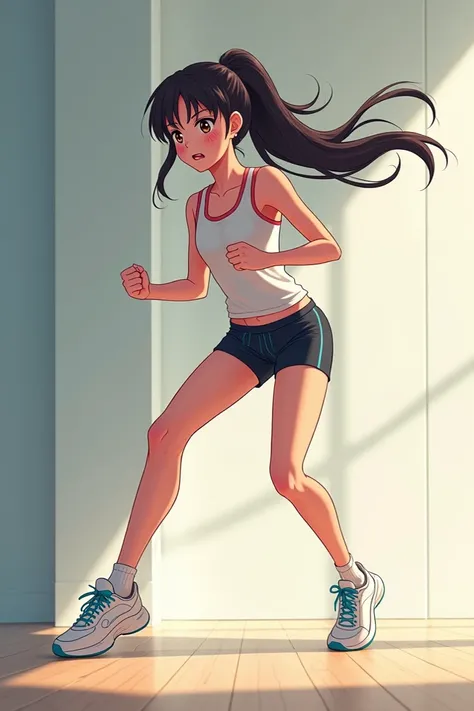 Anime girl exercising