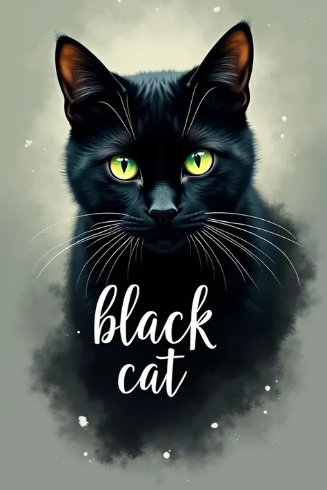 The green-eyed look of a black cat that reads BLACK CAT under the image with elegant white handwriting 