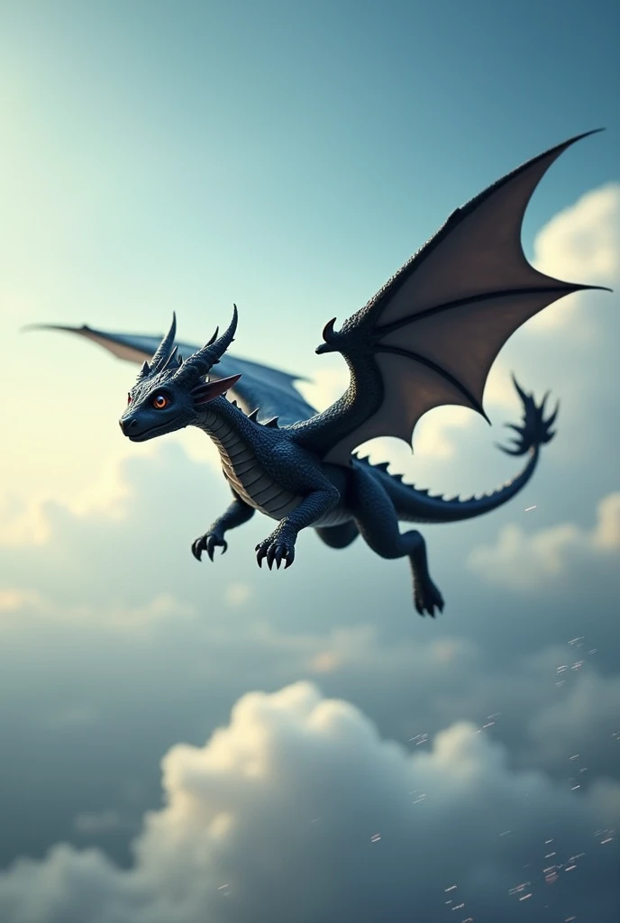 That a small, black dragon is flying to help you