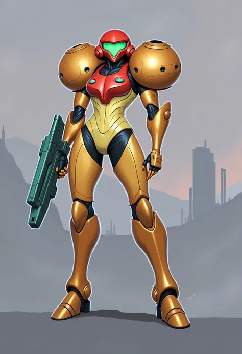 Samus Aran as a halo Spartan from Halo video game