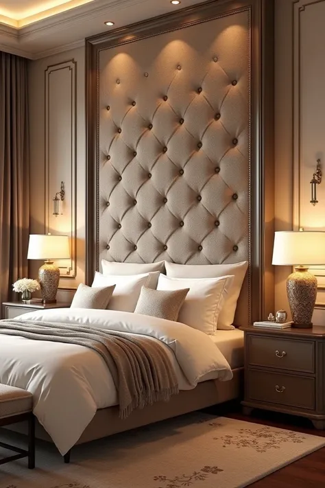 Elegant room with modulated headboards