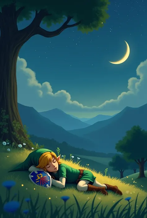 Create me a link to The Legend of Zelda the game Sleeping at Night