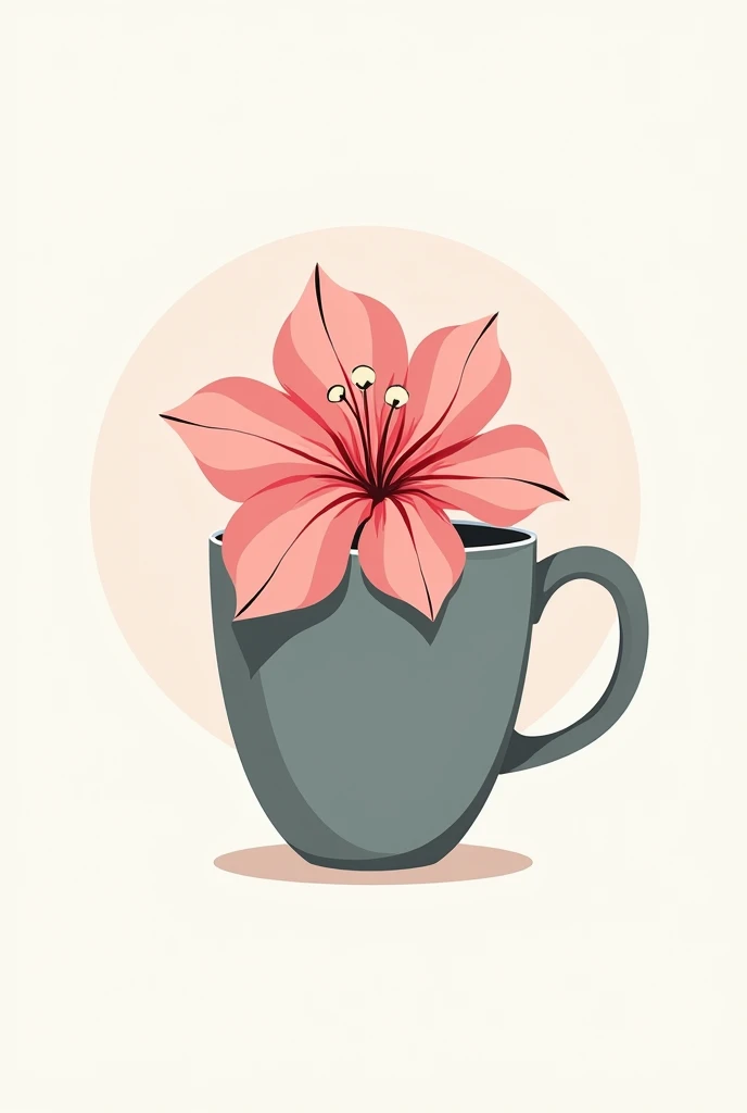 Create a logo in mug with bogonvilla flower
