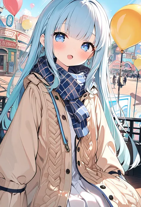  masterpiece, best quality, extremely detailed, (illustration, official art: 1.1), 1 girl, (((light blue long hair)))), ((( long hair))), light blue hair,, long hair ((blush)) , cute face, big eyes, masterpiece, best quality, (((a very delicate and beautif...