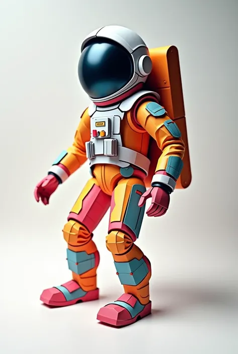 A stylish astronaut paper craft style