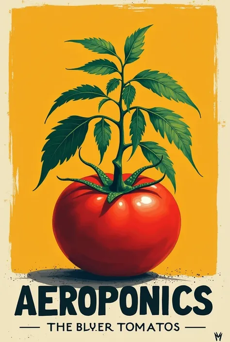  create a poster for Post for Instagram imitating a record cover of British bands,  minimalist and brightly colored .  For the next topic : aeroponics ,  aeroponic tomatoes ,  clean roots ,  sustainability .  The letters of the post have to say something l...