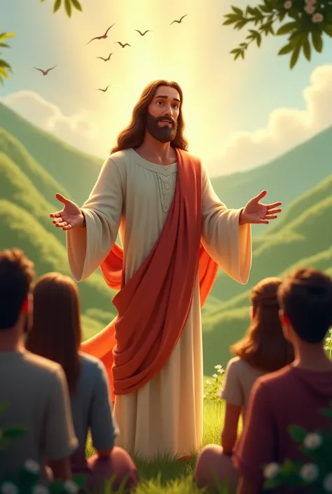 I want an animated photo of Jesus preaching