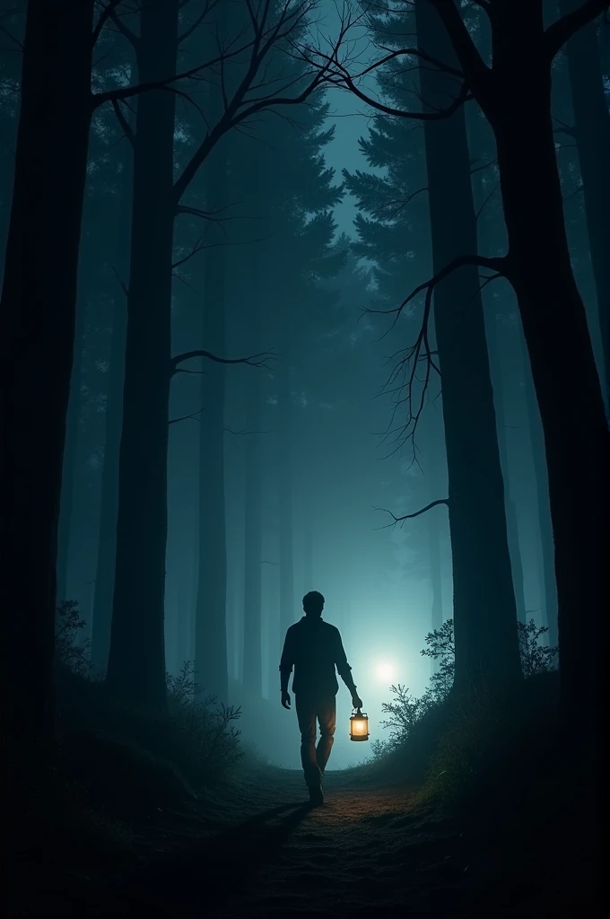 a man was walking in the forest at night, he had a lamp in his hand, but he could not illuminate the surroundings, but he saw a bright light illuminating the surroundings from afar.