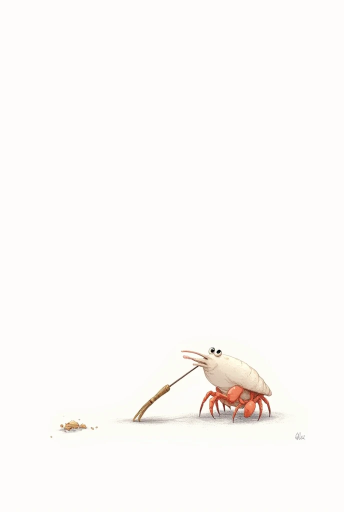 Sweeping crab, fondo blanco, tender, broom, crustacean,  animated, simple drawing