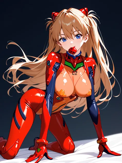  pixib 3DCG ,   Sexy Anime Style ,   anatomically accurate ,  super detailed,   High image quality  , 4K、Mature 1 girl、 _Asuka_Langley、  bodysuit with mouth、赤い  bodysuit with mouth、   Neon Genesis Evangelion、 PLUG SUIT、、Clear style、 with very big breasts 、...