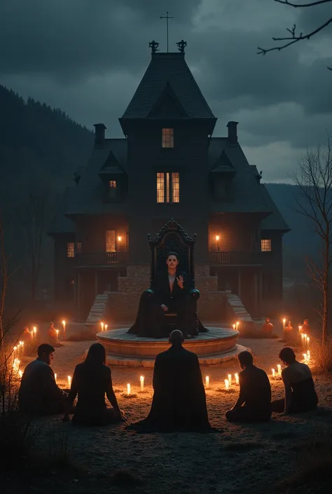 Up high deep in the mountains, a giant Black Mansion is lit up with lights, torches, campfires, pumpkin candles, the burning man fires, bon fires; many of the most malevolent, vile, ravenous, wicked, and most evil beings on earth have gathered to the Dark ...