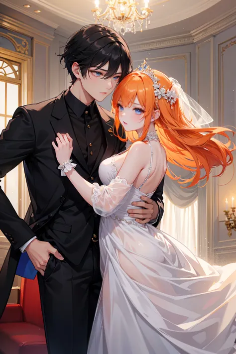 Marquis  &#39;  young men - prom night 、 Destined meeting scene :

in a ballroom with sparkling chandeliers、Marquis 令嬢は一people静かに佇んでいる。
There、 A young man with orange hair appears .、 Invite a young lady to dance 。
二peopleは美しい旋律に乗って踊り、 Both are attracted to...