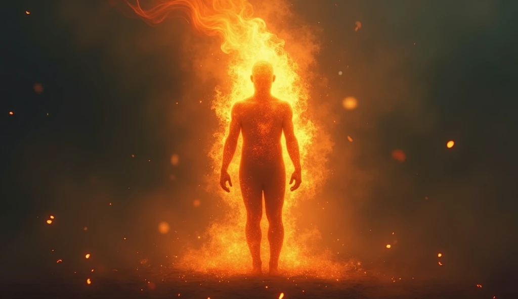 It creates a representation of a person who has a flame inside, a fire that revives the spirit