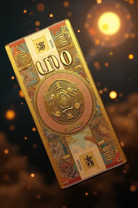 Create a very special Ecuadorian 100 bill that is made with particles of gold and all precious metals and that has particles of diamonds and many precious stones but also that is made with particles of the earth of each planet and also particles of their m...