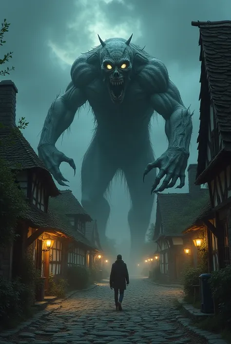 a realistic monster haunting in village