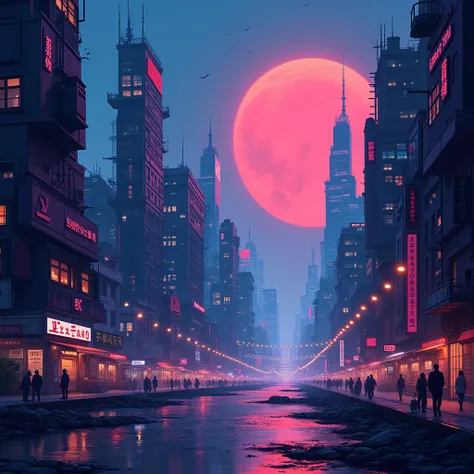 futuristic city, cinematic, vivid colors illustration ,