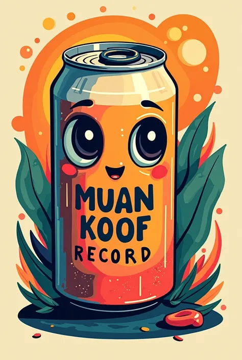 Create a Music Label Logo named Muan Koof record as a can.