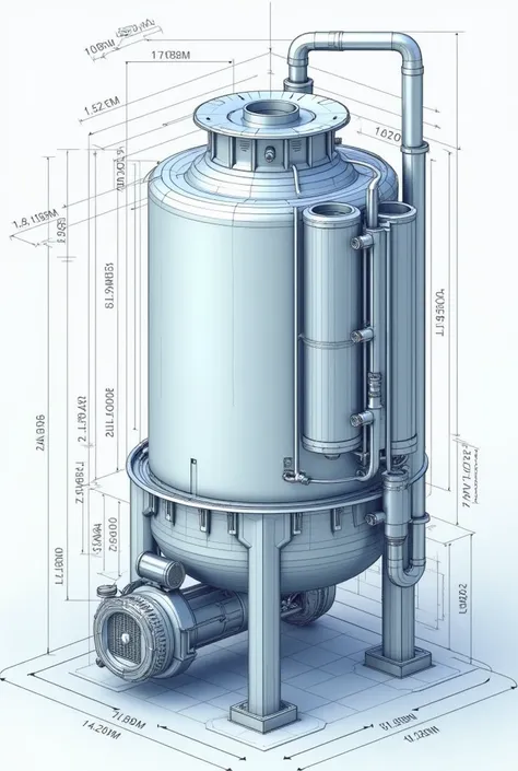 Autocad drawing showing the filtration of milk in a milk transport tank 