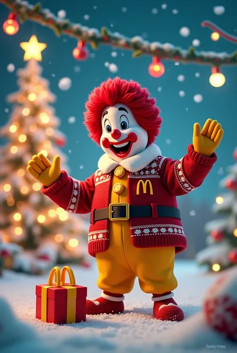 Christmas flyer for McDonalds happy box rebrading Christmas version 