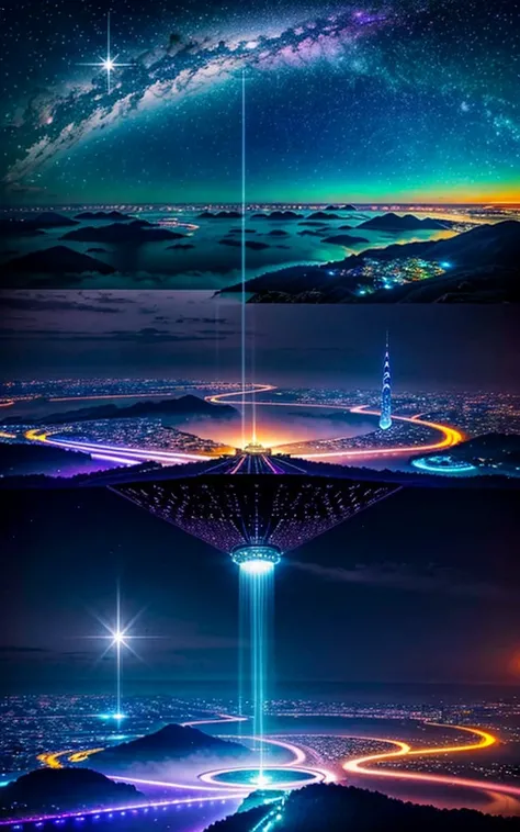 Spectacular views、 Future City、god秘的、 Vivid 、 is glittering、 magic 、 Surrealism 、god々、 amazing、Little Star, beautiful scenery, Inspiring Scenery, Spectacular Scenery ,Breathtaking Scenery , amazing風景