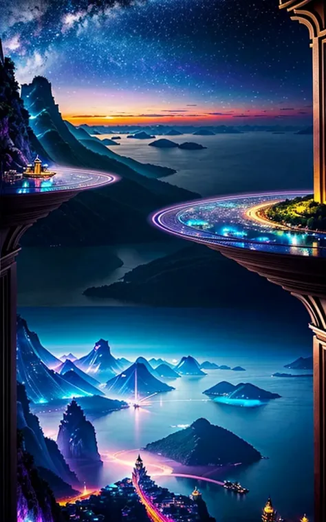 Spectacular views、 Future City、god秘的、 Vivid 、 is glittering、 magic 、 Surrealism 、god々、 amazing、Little Star, beautiful scenery, Inspiring Scenery, Spectacular Scenery ,Breathtaking Scenery , amazing風景