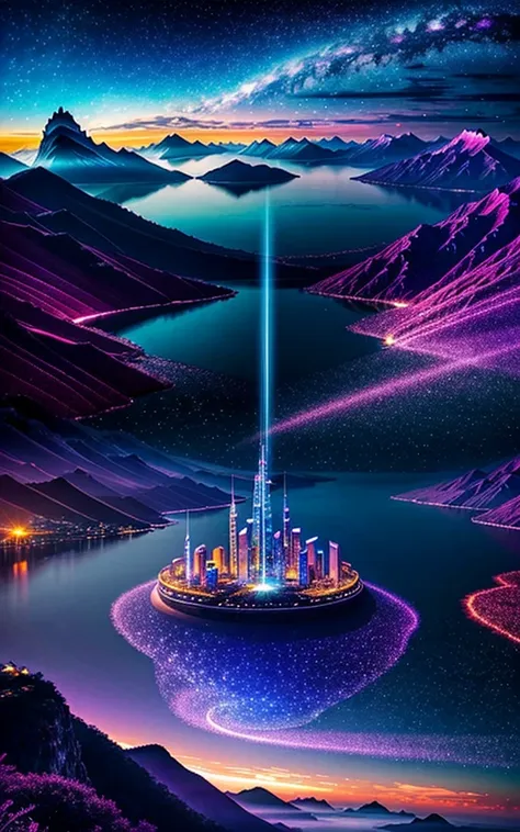 Spectacular views、 Future City、god秘的、 Vivid 、 is glittering、 magic 、 Surrealism 、god々、 amazing、Little Star, beautiful scenery, Inspiring Scenery, Spectacular Scenery ,Breathtaking Scenery , amazing風景