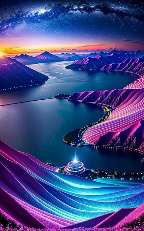 Spectacular views、 Future City、god秘的、 Vivid 、 is glittering、 magic 、 Surrealism 、god々、 amazing、Little Star, beautiful scenery, Inspiring Scenery, Spectacular Scenery ,Breathtaking Scenery , amazing風景