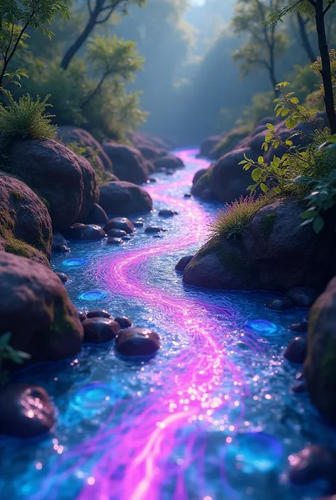 (photorealism:1.2),Psychedelic livewater flowing through a vibrant forest, surreal colors, intricate patterns, high detail, macro photography, ethereal lighting, by David LaChapelle and Alex Grey, 8k resolution, dreamlike atmosphere, organic shapes, vivid ...