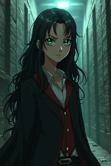 ((A (severus snapes daughter:((11years old)) european girl,black hair, green eyes) , portgas d 
Ace feminine version in impel down
