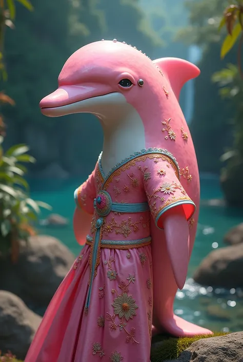 PINK DOLPHIN IN THAI DRESS