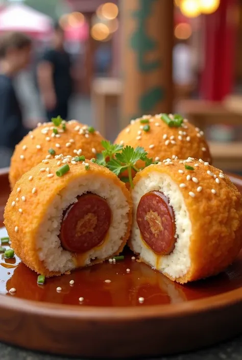 Change bread to rice cake for corn dogs