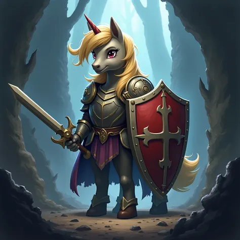 The pony version of the Crusader from the game darkest dungeon