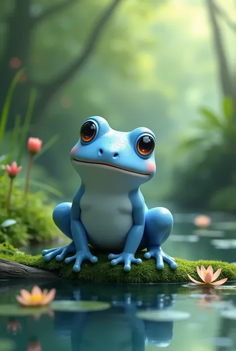 a kind blue frog