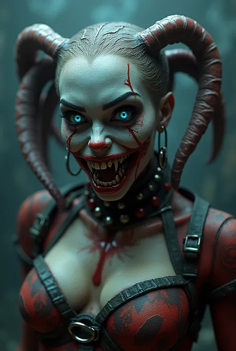 Harley Quinn in the style of a demogorgon