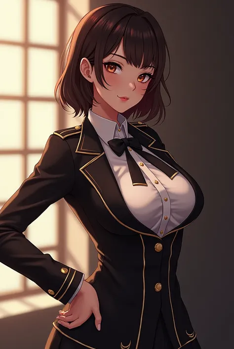 anime, woman, mature, sexy, uniform 