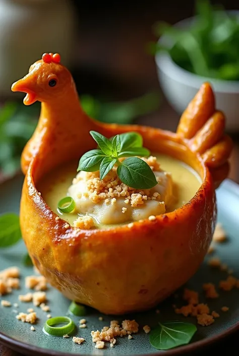 Chicken Green Curry in Chicken Cup