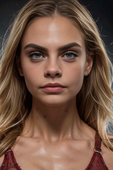 (hyper realistic image,  high resolution, 8k,  super detailed,  masterpiece ) 1 (muscle girl:1.37), cara delevingne, detailed fa...