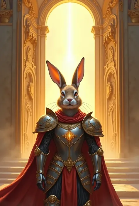 THE KNIGHT RABBIT STANDS IN FRONT OF THE GATES OF HEAVEN