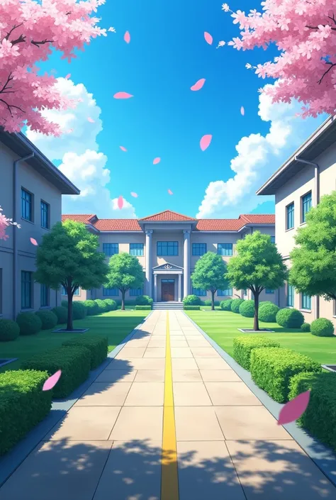 School in anime without people