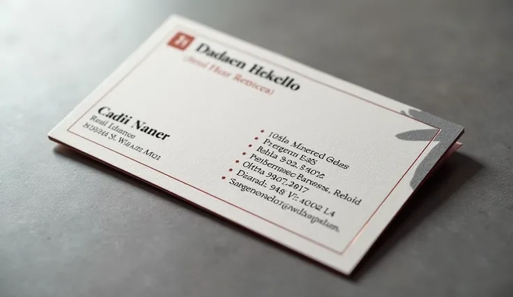 Business card for a real estate agent 