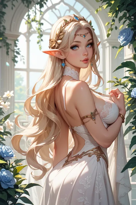 Beautiful Elf,  long hair 