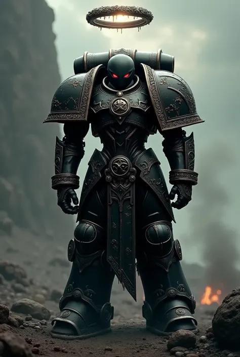 Shadow The Hedgehog in Warhammer 40k Black Templar armor with iron halo