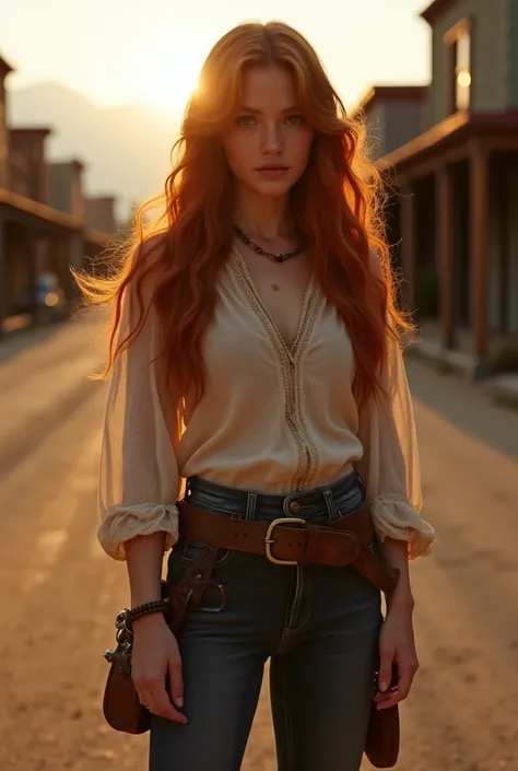 1girl in, age21, Madelaine Petsch, photo of perfect woman, 53", Solo, Aesthetic artwork, (irish  redhead, long wavy ginger hair, long waist length ginger hair:1.25), (some small freckles, pale skin, no tattoo, full medium breasts, B-cup, perky, hard nipple...