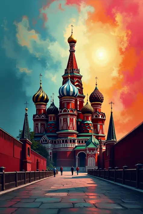 Do Al Kremlin with abstract background