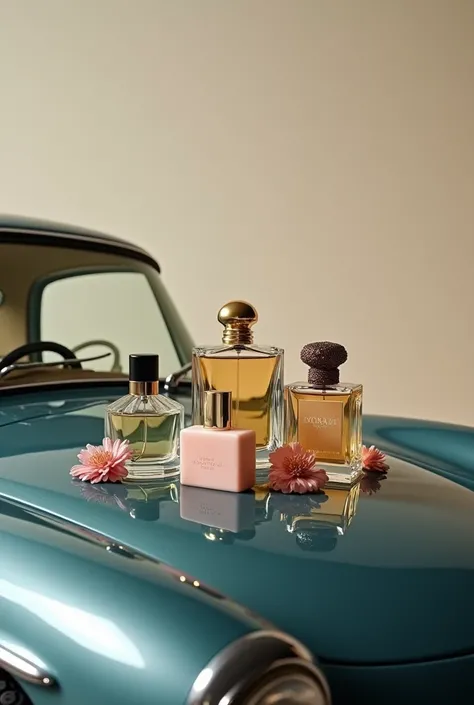 Fragrance products are placed on classic cars