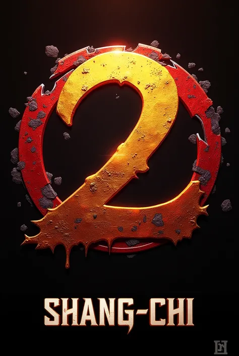 "SHANG-CHI 2" IS LOGO MARVEL STYLED CİNEMATİC POSTER. THE TITLE "SHANG-CHI 2". THE SHAPE OF THE LOGO SHOULD BE  A MIXTURE OF RED, GOLD, WHITE AND ORANGE. HAVE CLAW MARKS ON THE LOGO.